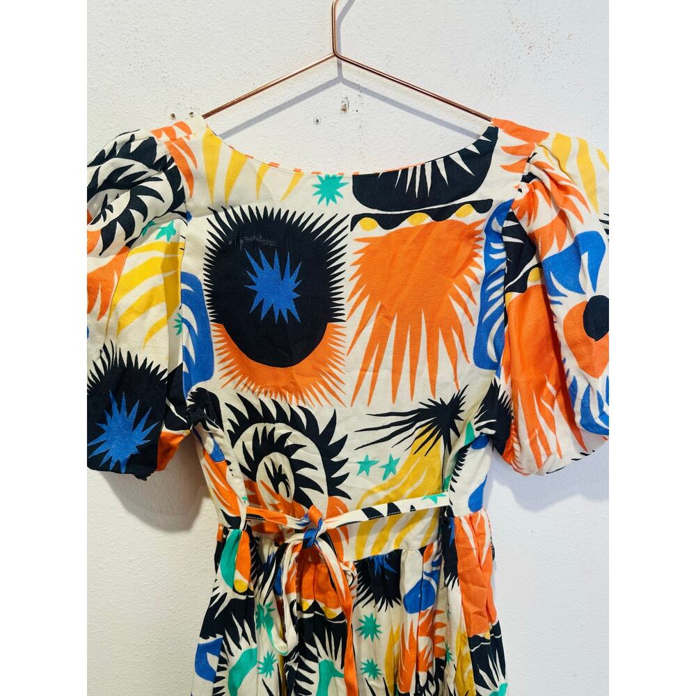 UNTITLED IN MOTION Multicolored Abstract Stars Moon Front Button Mini Dress XS - Picture 12 of 15